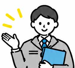 説明するスタッフのイラスト